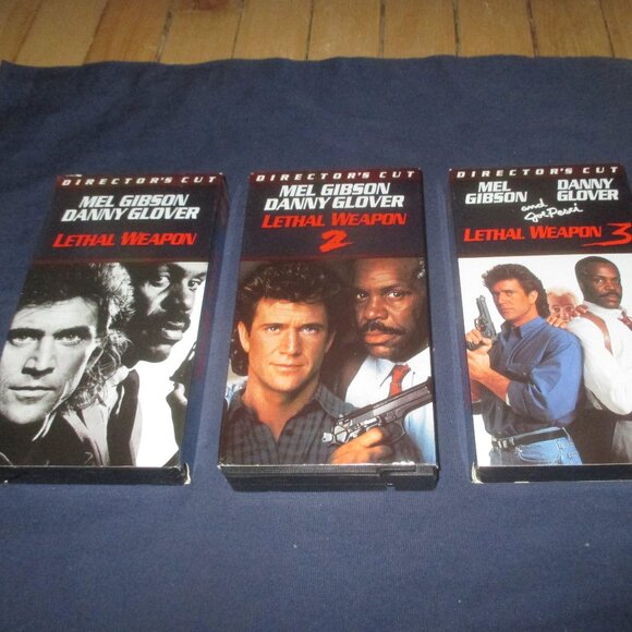 3-Movie Lethal Weapon Trilogy Director's Cut of each 1, 2 and 3 (1998, VHS) - Picture 1 of 4